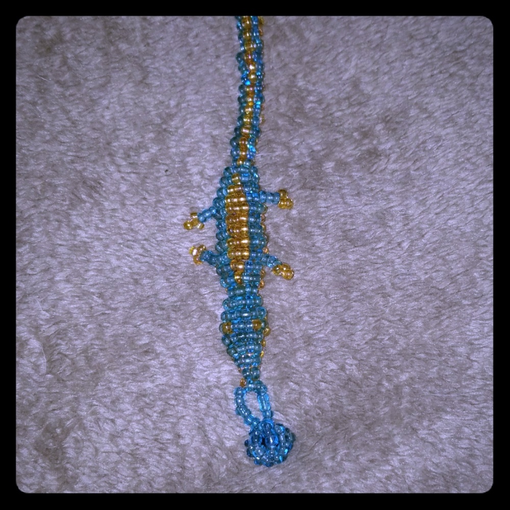 Beaded alligator bracelet